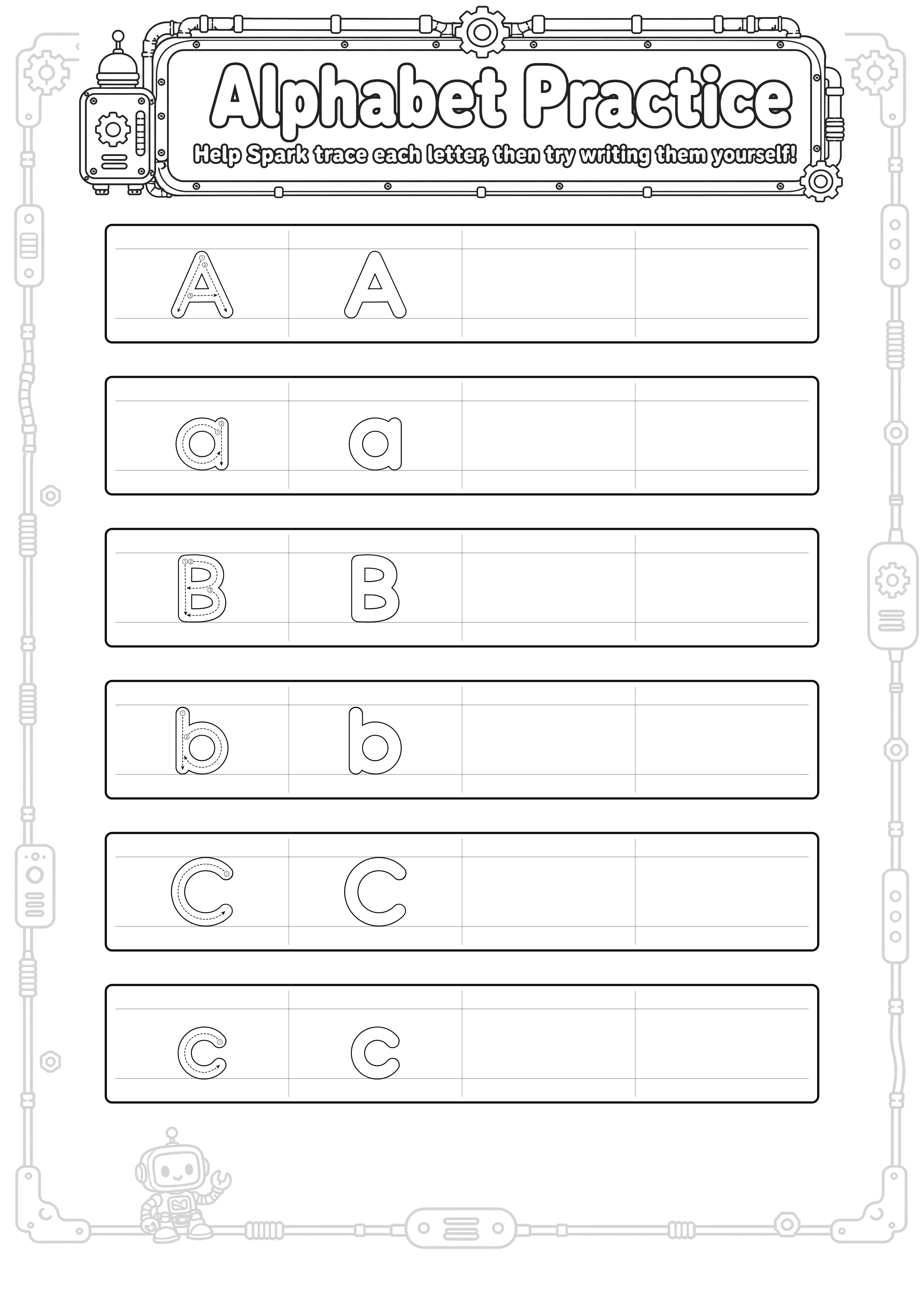 Spark's ABC Workshop approved bonus practice page sample
